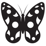 Butterfly with white spots silhouette