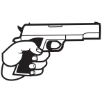 Gun in hand silhouette