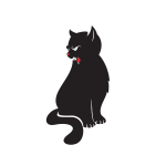 Black cat silhouette clip art