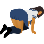 School Girl Crawling