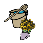 Hakamairi bucket and flowers