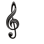 Musical key symbol silhouette
