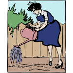 Watering her garden