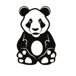 Cute panda silhouette