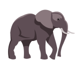 Elephant colored clip art