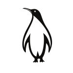 Penguin silhouette monochrome art