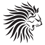 Heraldic lion head silhouette