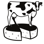 Cow cheese silhouette