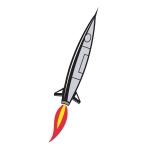 Rocket with flame