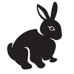 Rabbit monochrome silhouette