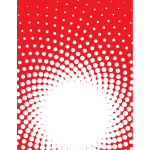 White halftone on red background