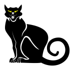 Black cat caricature