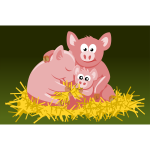 Happy pig family