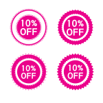 Sale stickers pink color