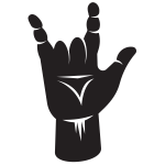 Hand gesture sign silhouette