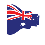 Wavy flag of Australia