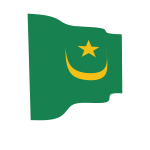 Waving flag of Mauritania