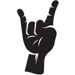 Finger gesture sign of the horns
