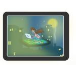 Color tablet computer vector image