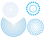 Circular shapes blue color