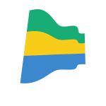 Waving flag of Gabon