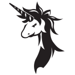 Unicorn silhouette stencil clip art