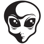 Alien face silhouette