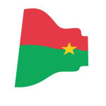 Waving flag of Burkina Faso