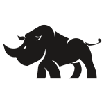 Rhino silhouette cartoon clip art