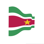 Waving flag of Suriname