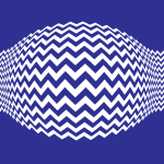 Zigzag pattern on blue background
