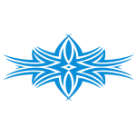 Tribal design shape in blue color