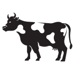 Cow silhouette stencil art