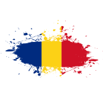 Romanian flag paint spatter