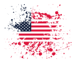 Flag of the USA ink splatter