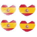 Spanish flag heart shape