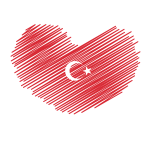 Turkish flag heart shape