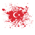 Flag of Turkey paint splatter