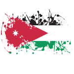 Flag of Jordan ink splatter