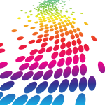 Bursting dots rainbow colors