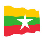 Waving flag of Myanmar