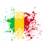 Mali Republic flag paint splatter