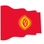 Waving flag of Kyrgyzstan