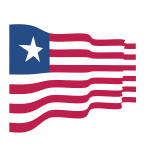 Waving flag of Liberia