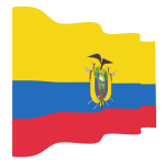 Waving flag of Ecuador