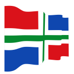 Waving flag of Groningen