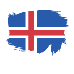 Icelandic flag brushstroke pattern