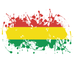Bolivian flag ink splatter