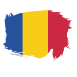 Romanian flag on white background