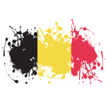 Belgian flag ink grunge